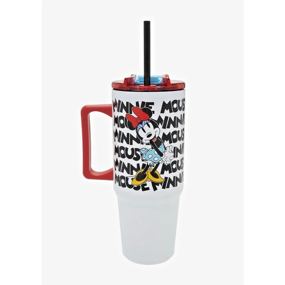 Disney Minnie Mouse Logo Tumbler with Straw and Handle